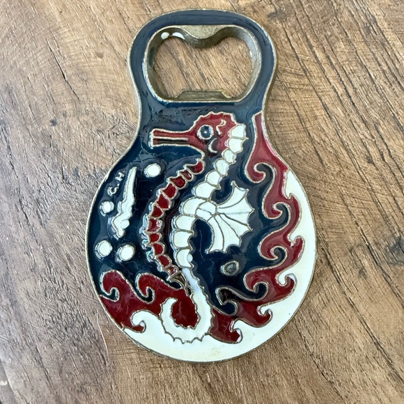 Other - VTG Greek Seahorse Ship Bottle Opener enamel 1980s Greece brewing